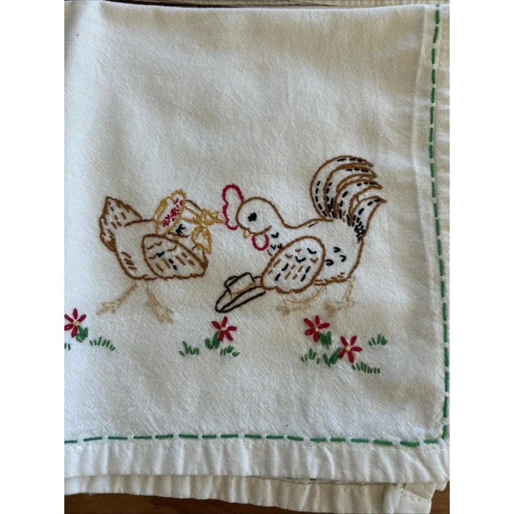 Vintage‎ Hand, Embroidered Tea Towels, Chickens, Birds, Butterfly Toilet Paper